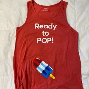 Motherhood Ready To Pop Tank- Side knot